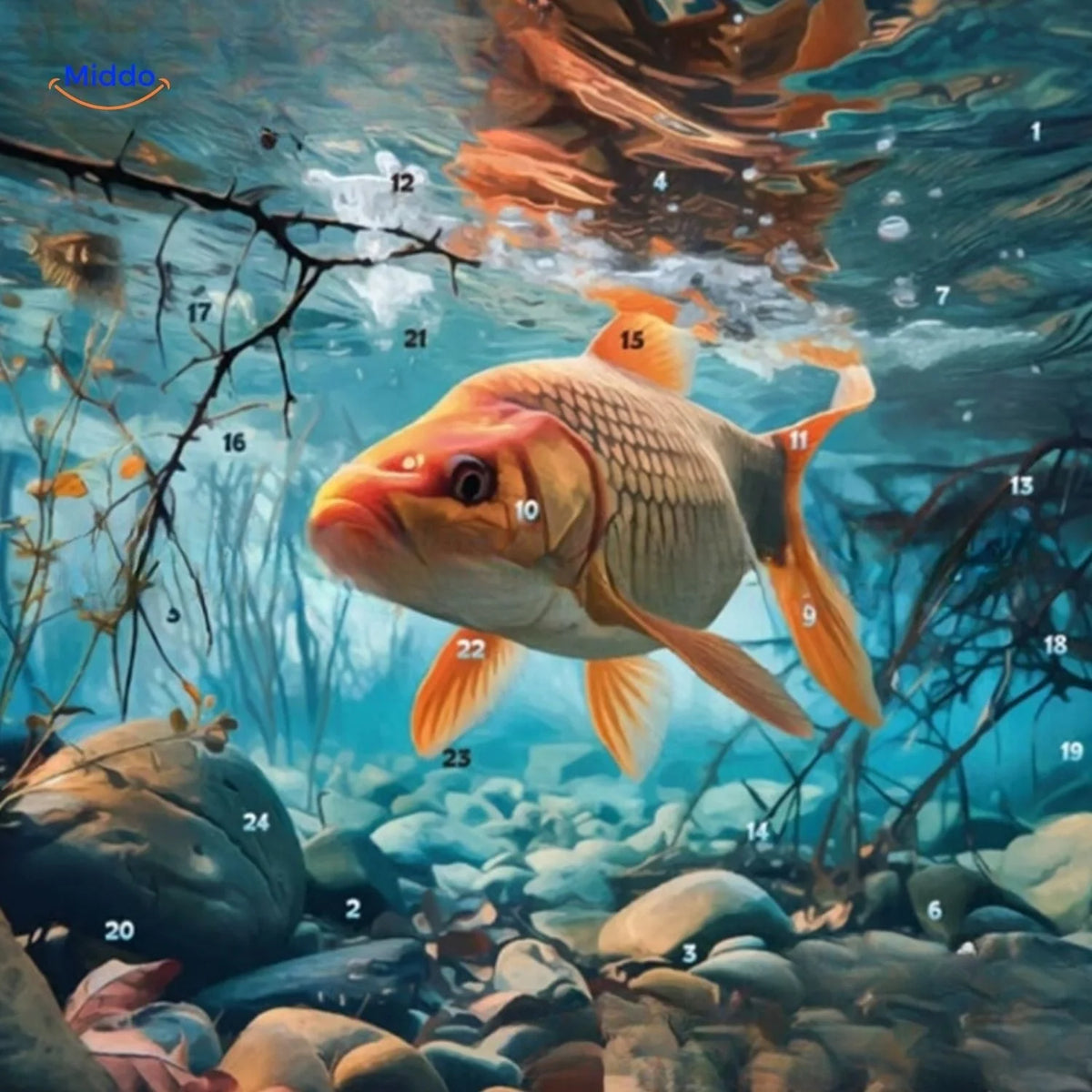 Fishing Advent Calendar 24 Accessories Reusable Wall Hanging
