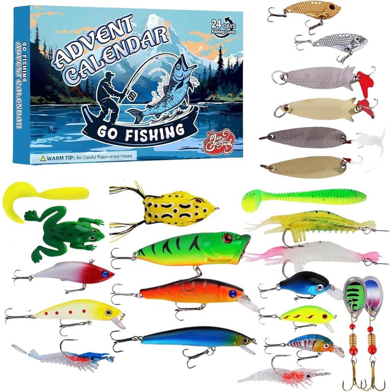 Fishing Lure Advent Calendar Assorted Lures 24-Day Countdown