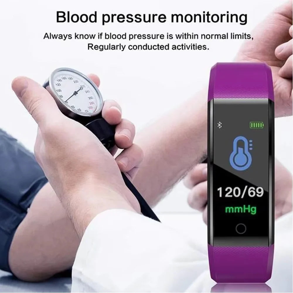 Fitness Smartwatch Continuous Heart Rate & Blood Pressure