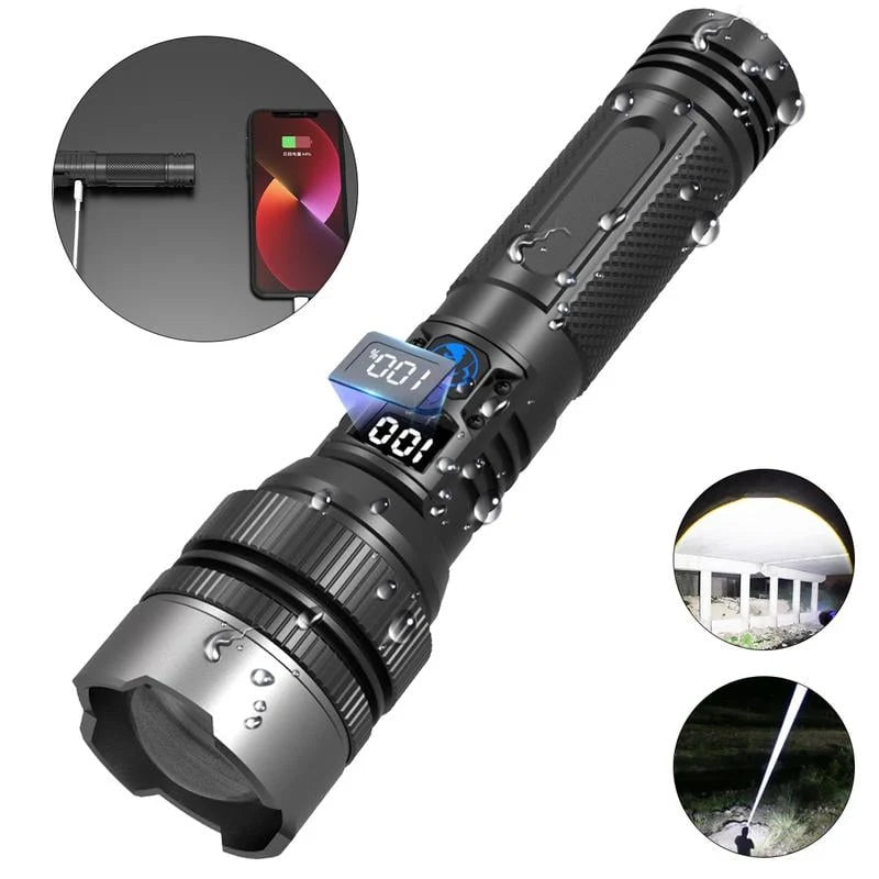 Flashlight Rechargeable Adjustable Zoom with Power Bank Function