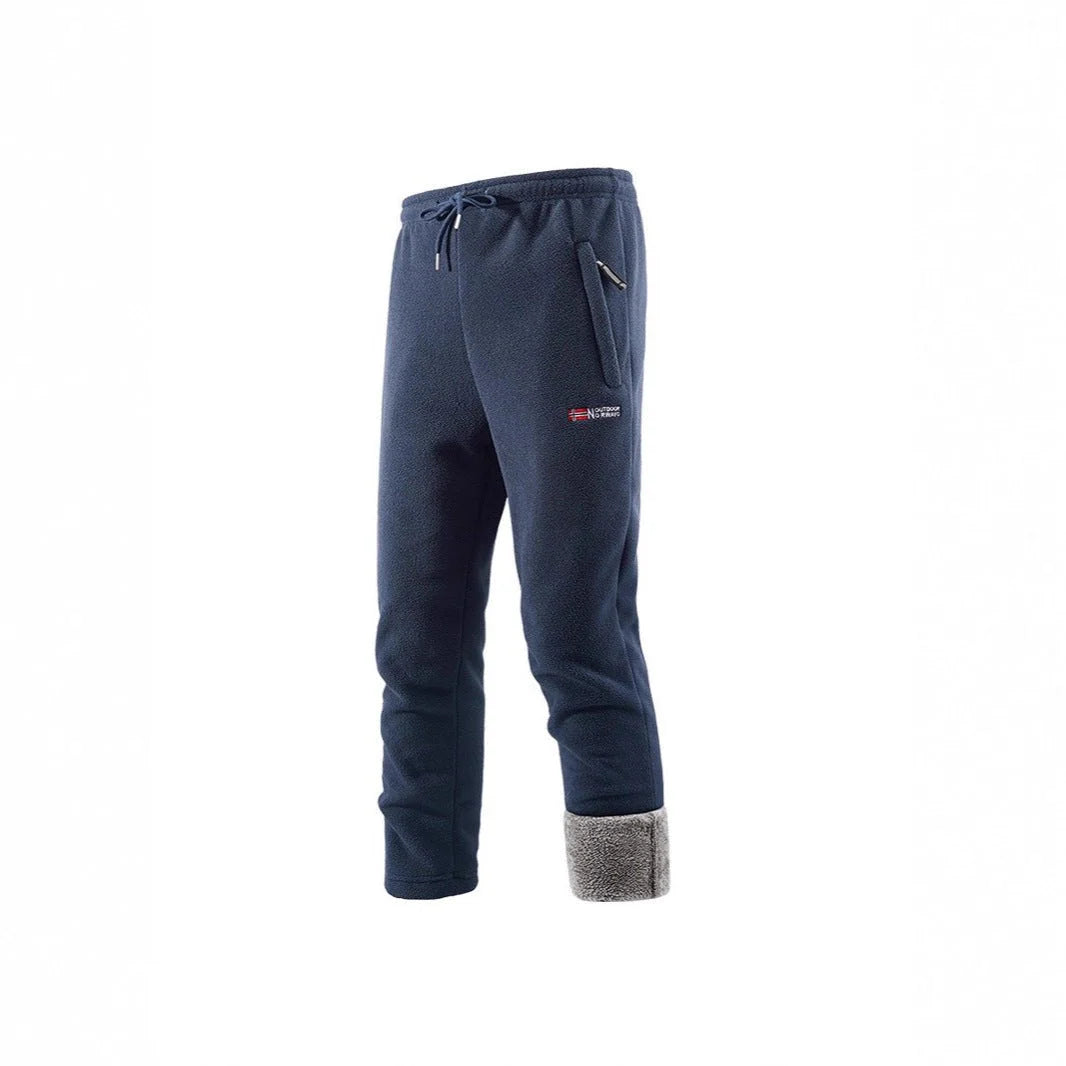 Fleece Pants Sherpa-Lined Zippered Pockets Wind-Resistant