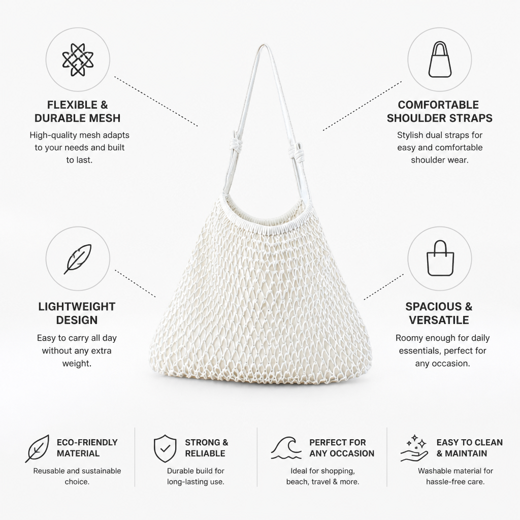 Flexible & Durable Mesh Tote Bag
