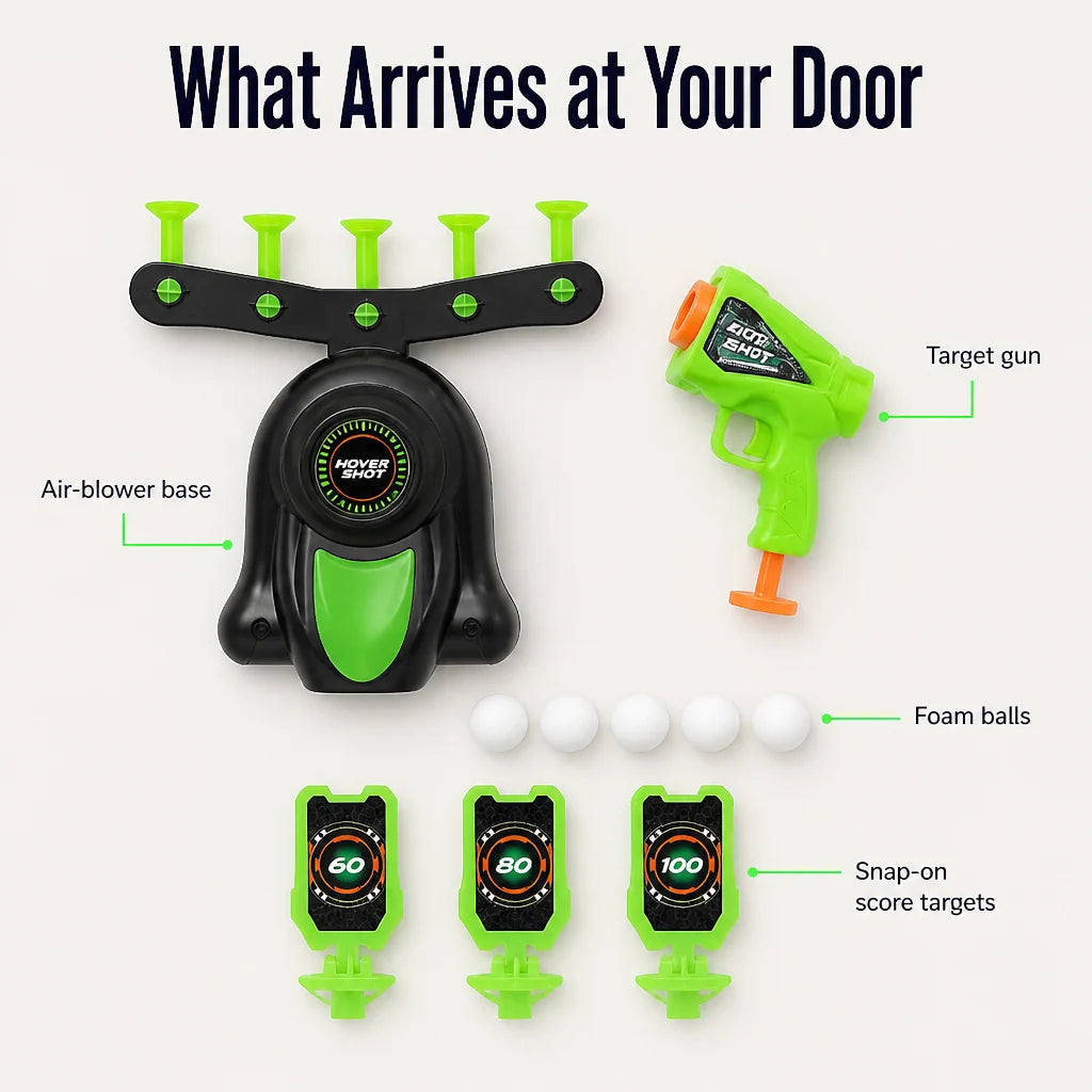 Floating Ball Skill Game Air-Powered Scorecard Targets