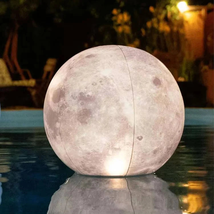 Floating Pool Light 14 Inch Full Moon Design Solar-Powered