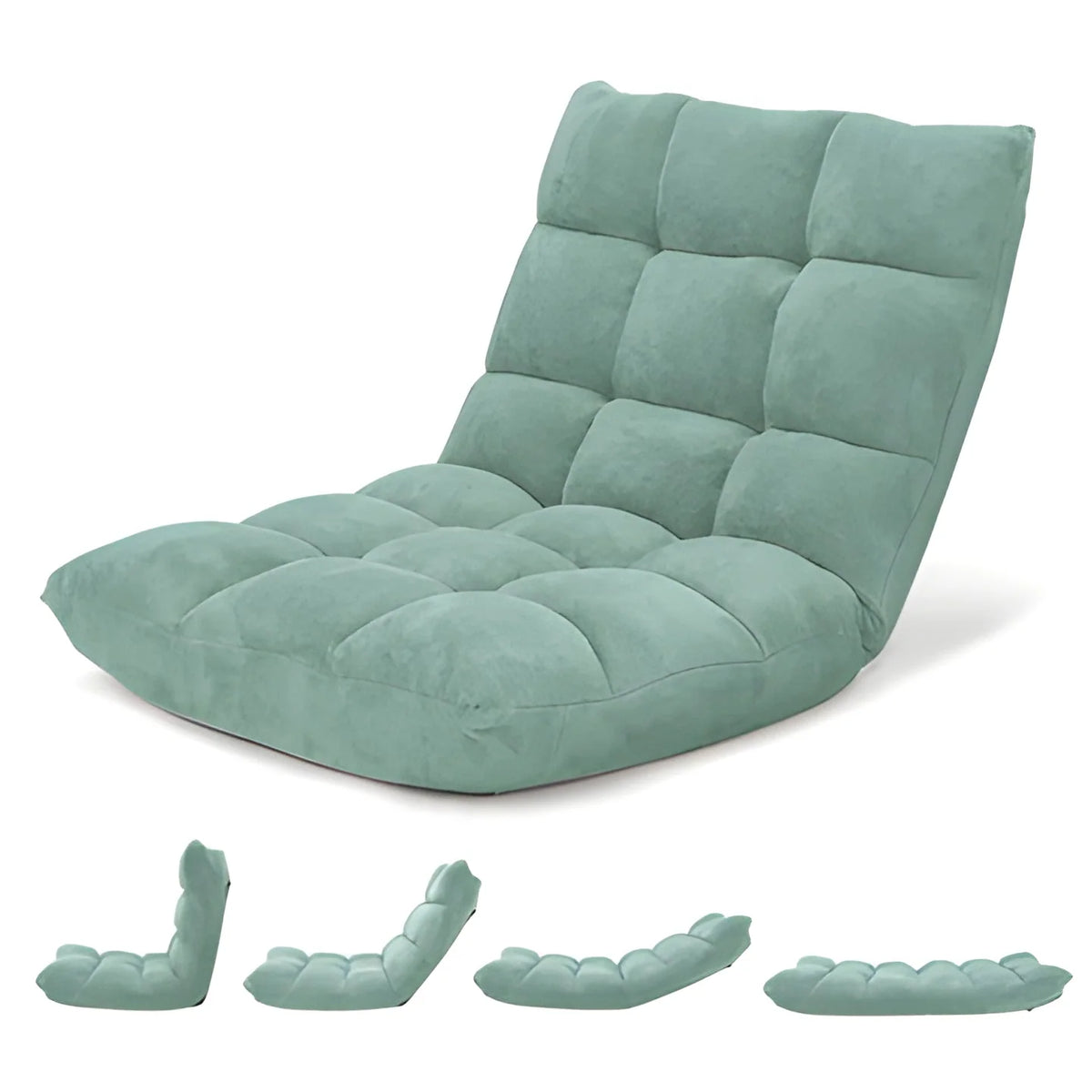 Floor Chair 14 Adjustable Reclining Angles Foldable with Foam Padding