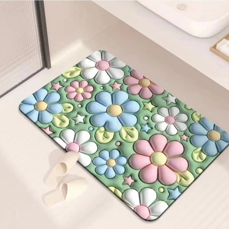 Floor Mat Microfiber Quick-Absorbent Non-Slip Backing