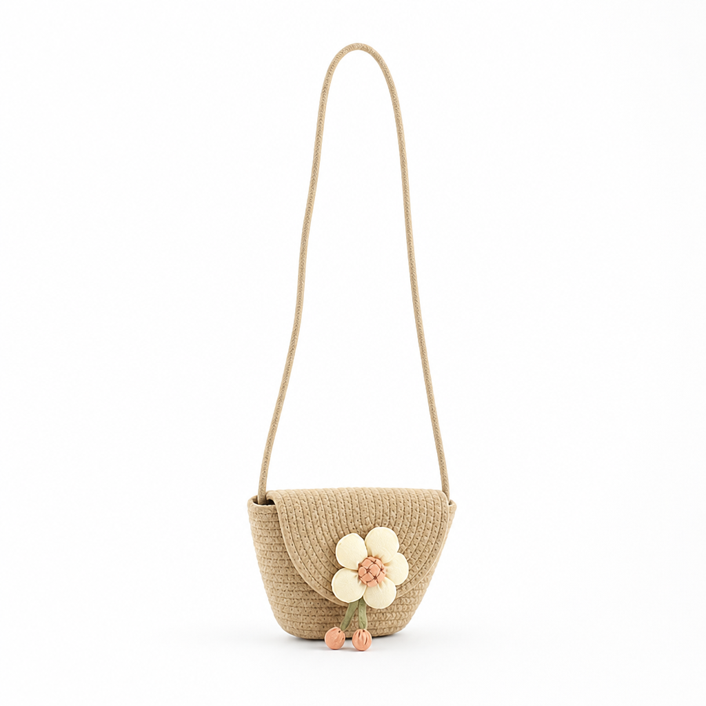 Floral Appliqué Adjustable Strap Crossbody Bag