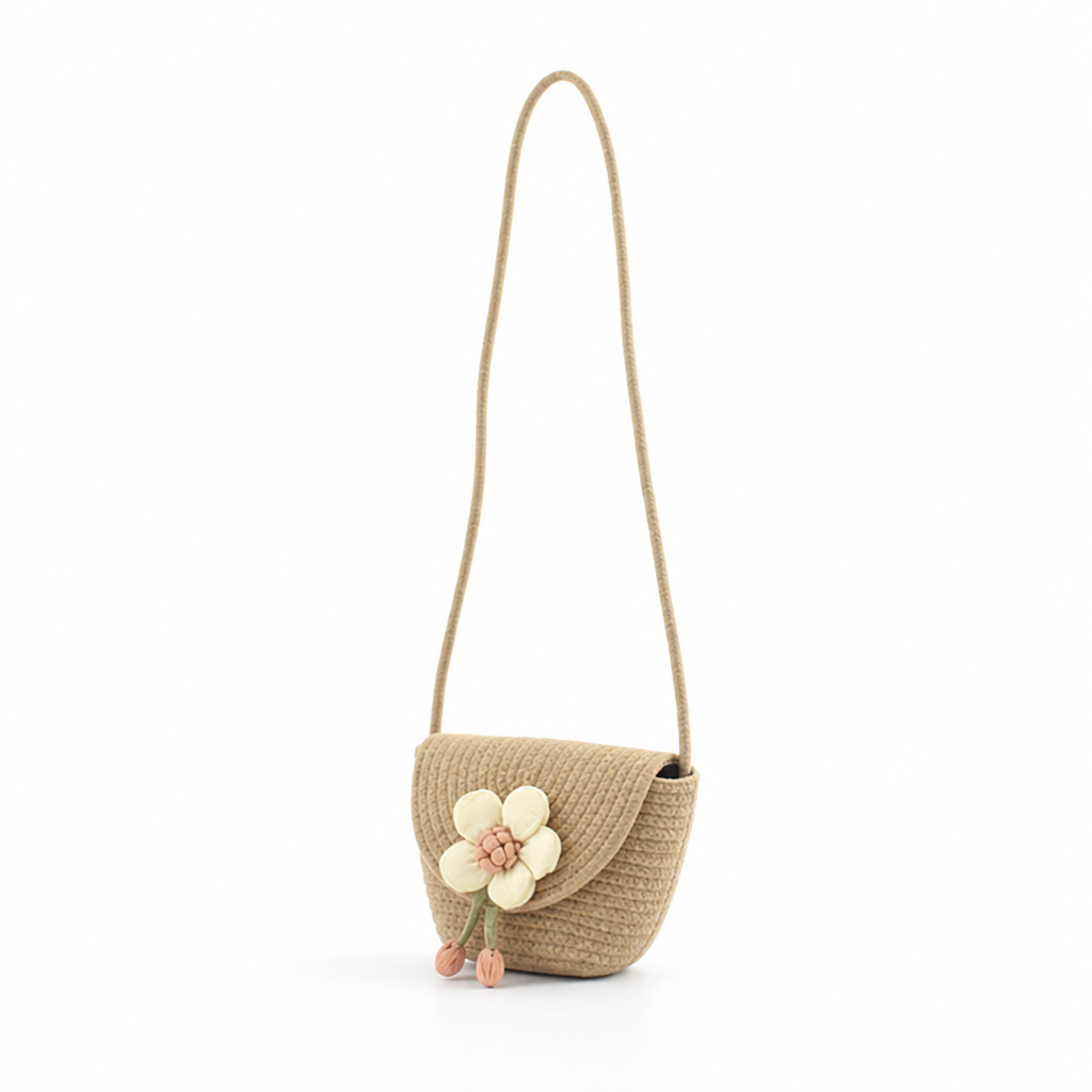 Floral Appliqué Adjustable Strap Crossbody Bag