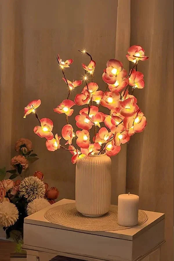 Floral Branch Lights Cordless LED Set of 3