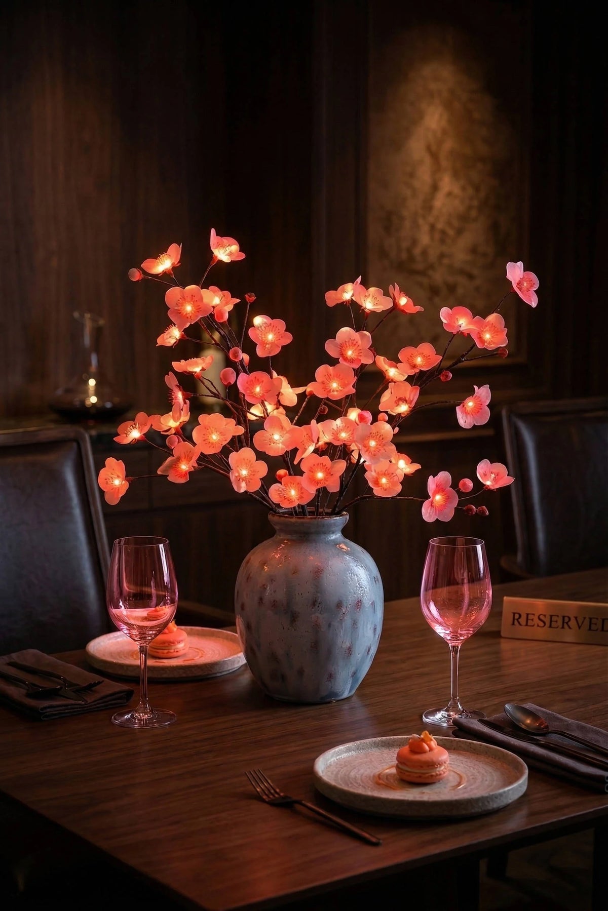 Floral Branch Lights Cordless LED Set of 3