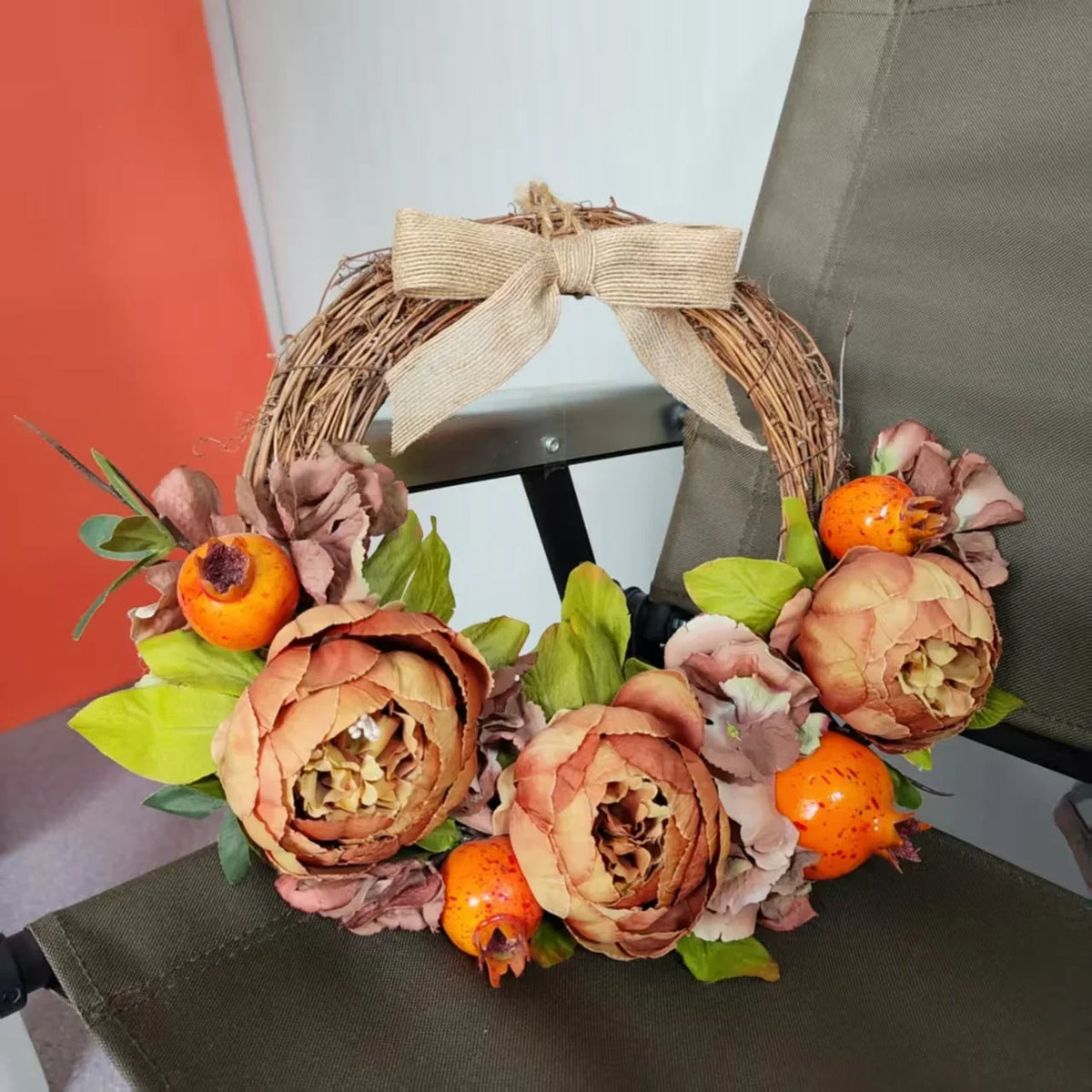 Floral Wreath Lifelike Flowers & Greenery Maintenance-Free