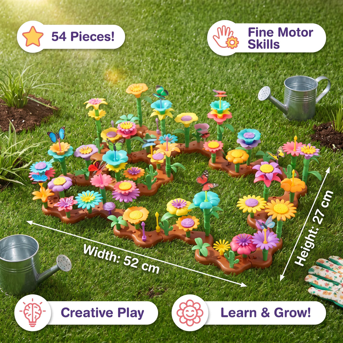 Flower Pegging Toy Colorful Garden Building Set