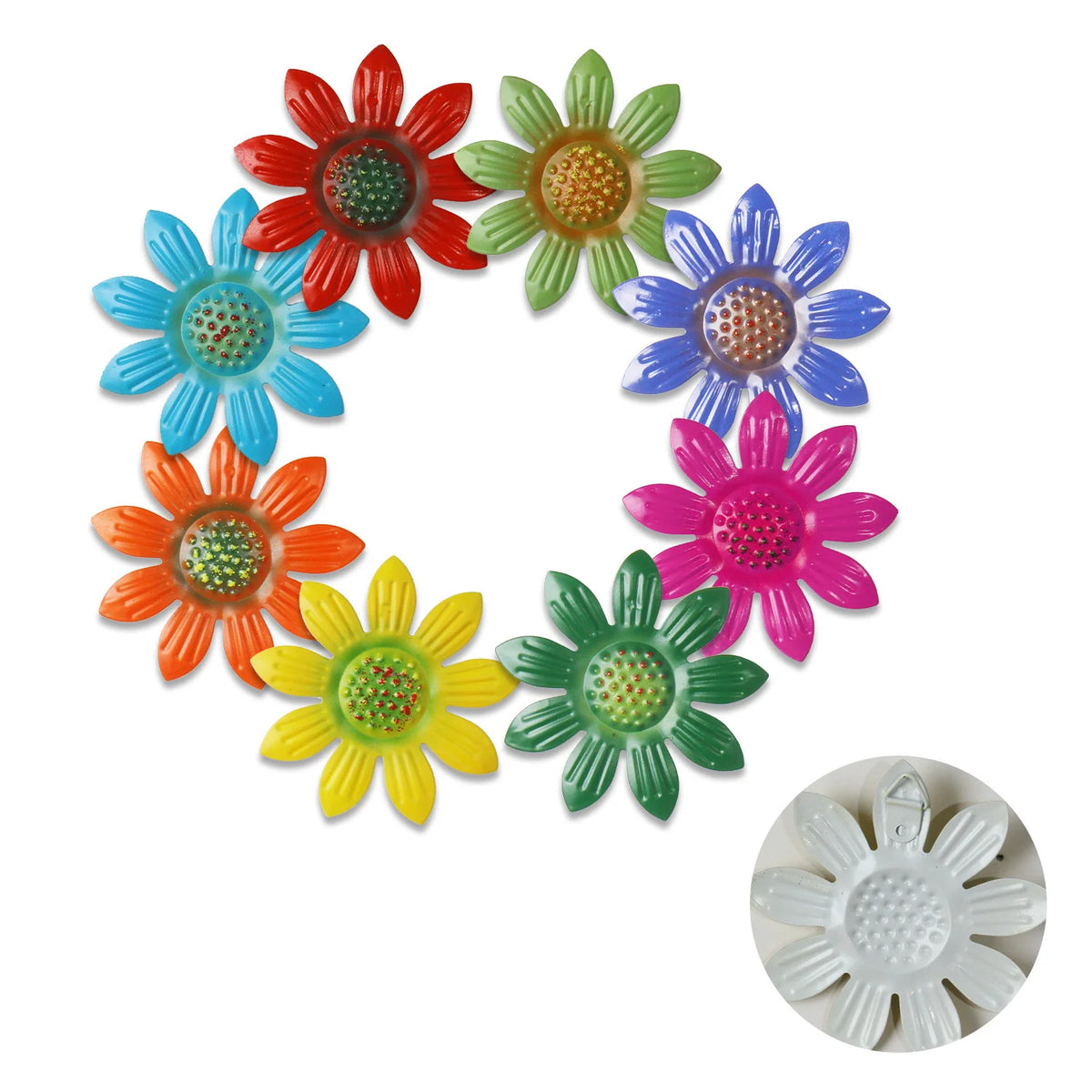 Flower Wall Decor Iron 3D Daisy Weather-Resistant