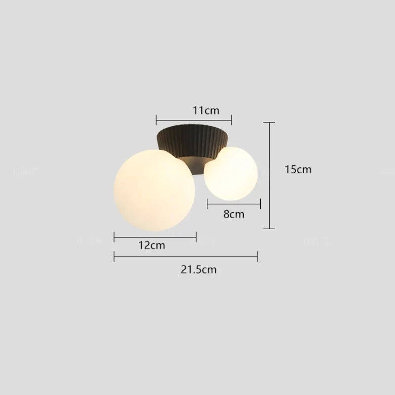 Flush Mount Ceiling Light Dual Opal Globes