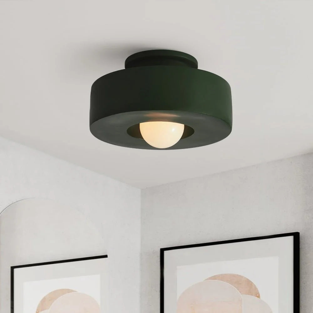 Flush-Mount Ceiling Light Matte Ceramic-Look Integrated LED & Dimmable