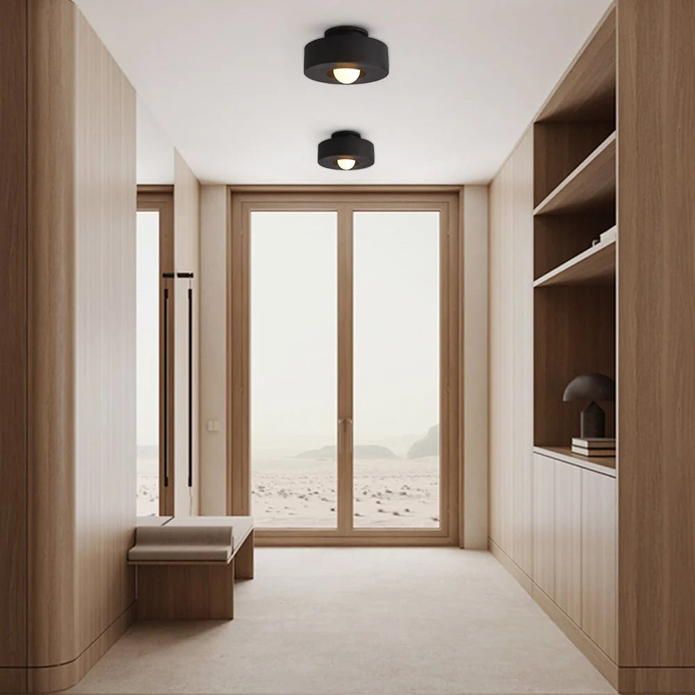 Flush-Mount Ceiling Light Matte Ceramic-Look Integrated LED & Dimmable