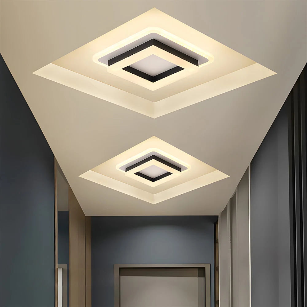 Flush Mount Ceiling Light Square Acrylic Diffuser 24W LED