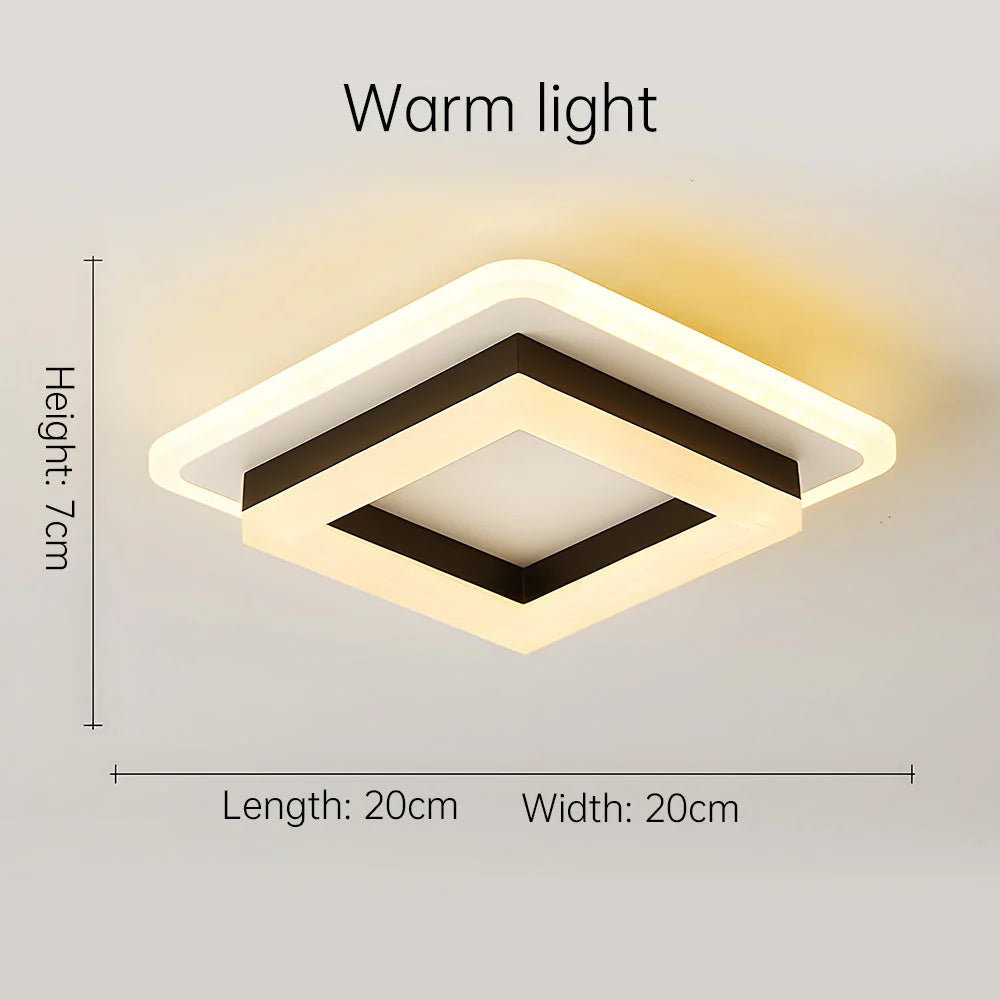 Flush Mount Ceiling Light Square Acrylic Diffuser 24W LED
