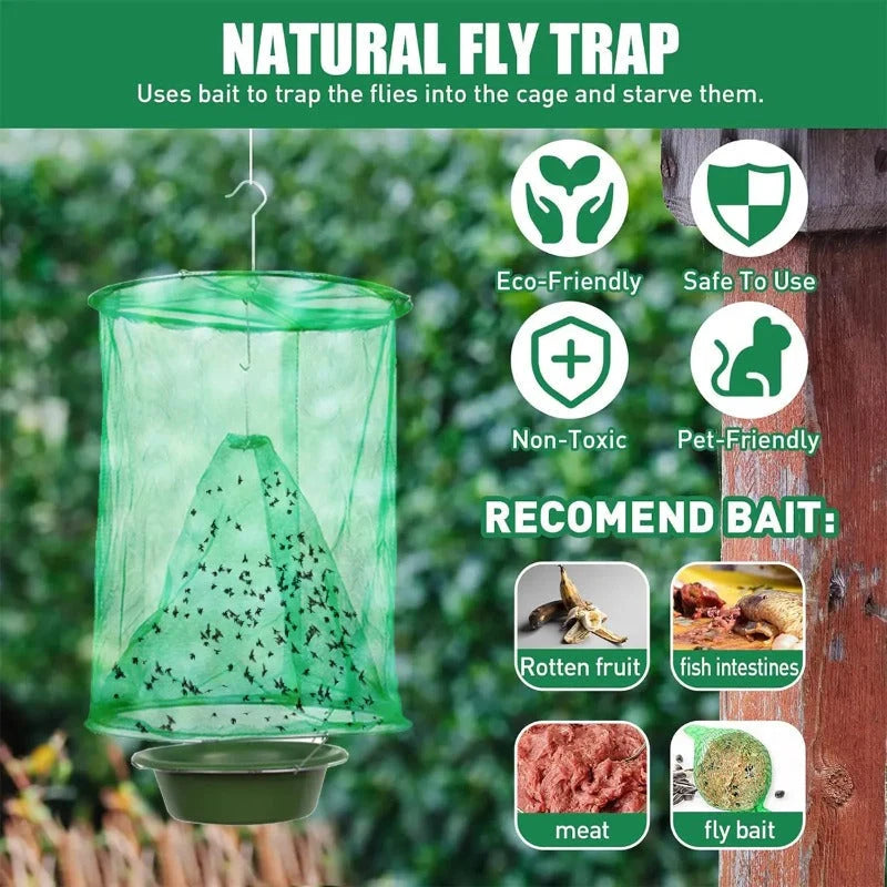Fly Trap Foldable Reusable Bait-Compatible