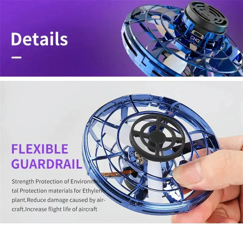 Flying Spinner Toy 2-Pack LED Lights USB Rechargeable