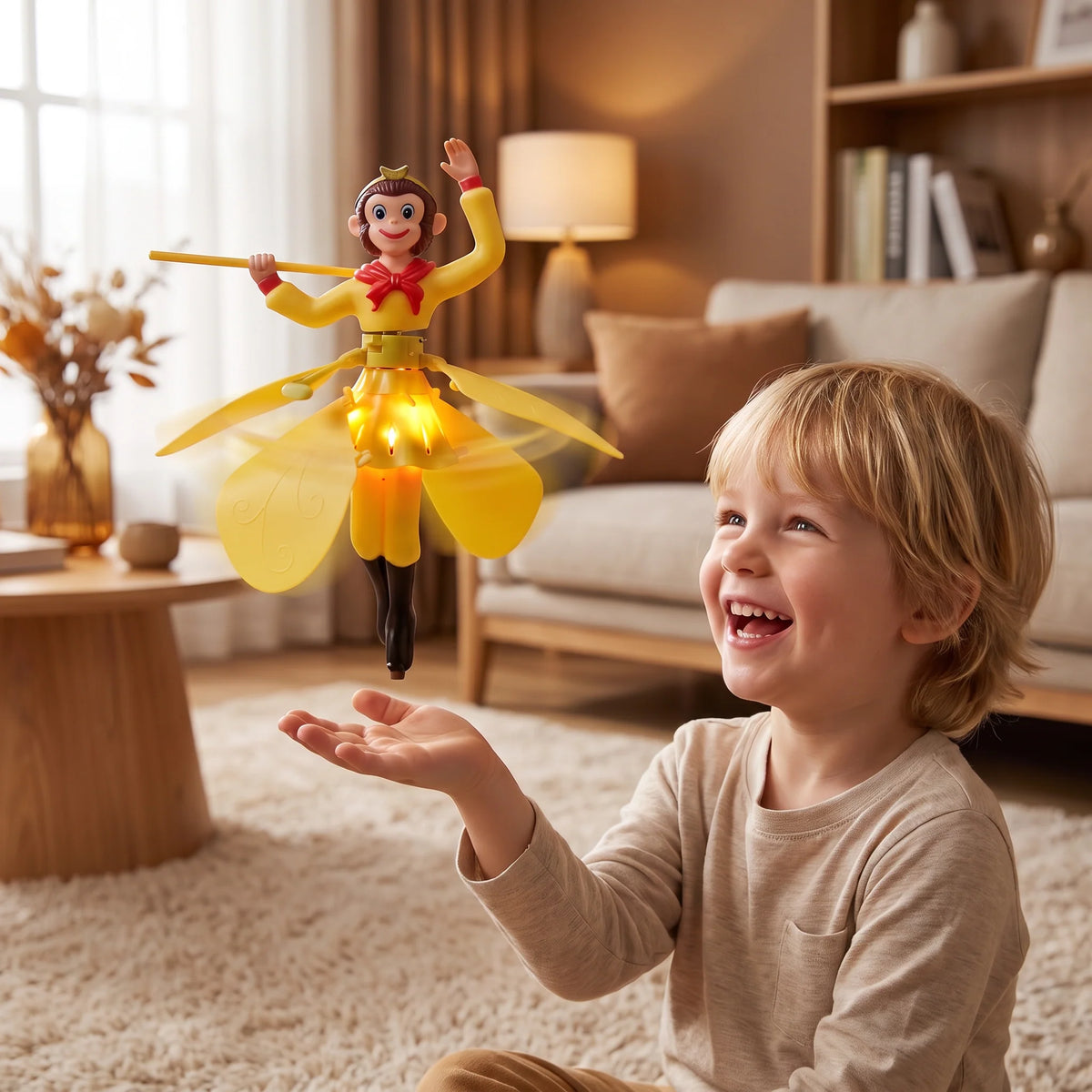 Flying Toy Motion Sensor LED Monkey Shape