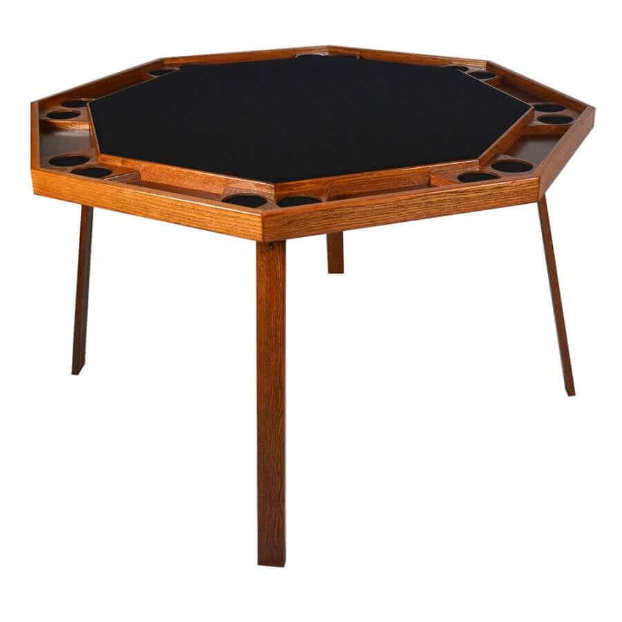 Folding Poker Table Oak Top Seats Eight Sur-Loc Legs
