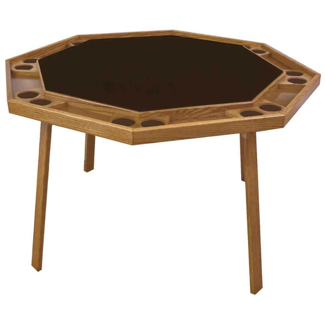 Folding Poker Table Oak Top Seats Eight Sur-Loc Legs