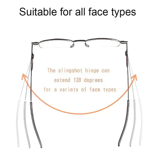 Folding Reading Glasses Compact Foldable Spring-Hinged Slim Case
