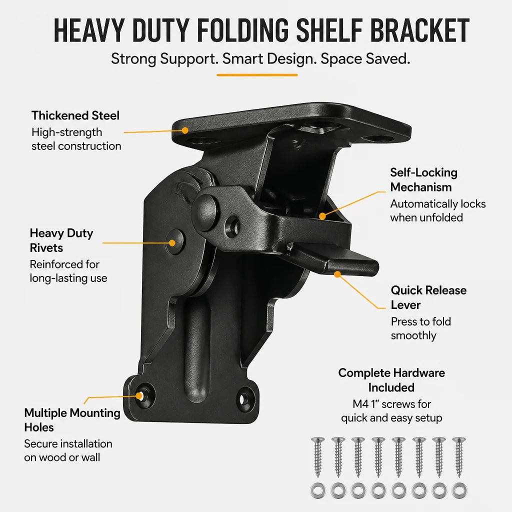Folding Table Leg Bracket Steel Self-Locking 500 Lb Capacity