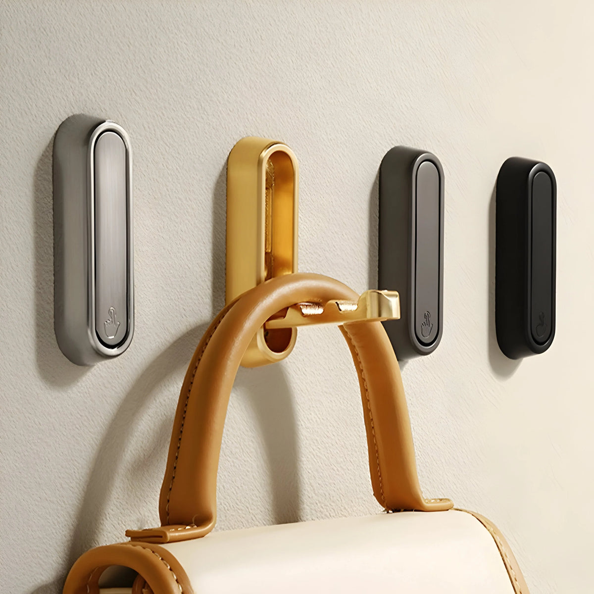 Folding Wall Hook Aluminum Adhesive-Mount Space-Saving Design