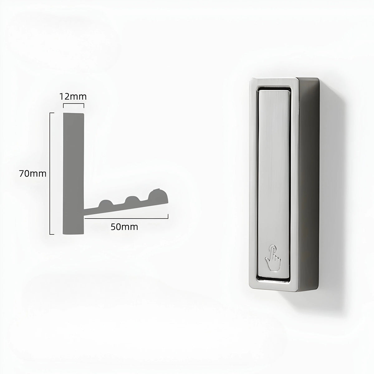 Folding Wall Hook Aluminum Adhesive-Mount Space-Saving Design