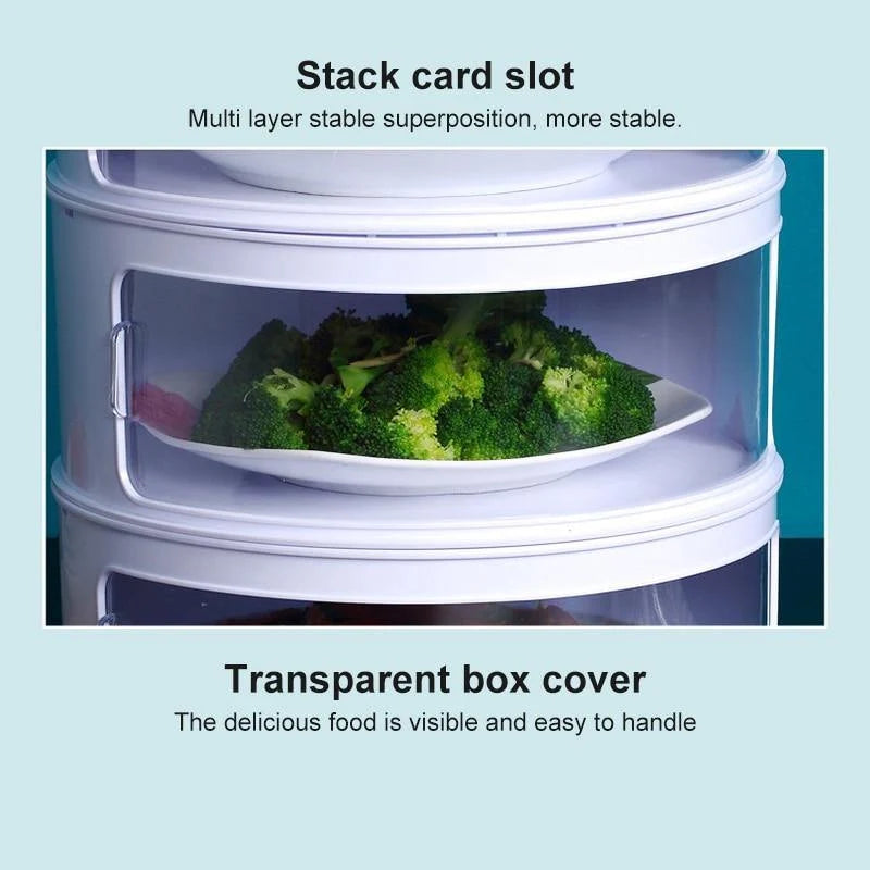 Food Cover Transparent Stackable Sliding Doors
