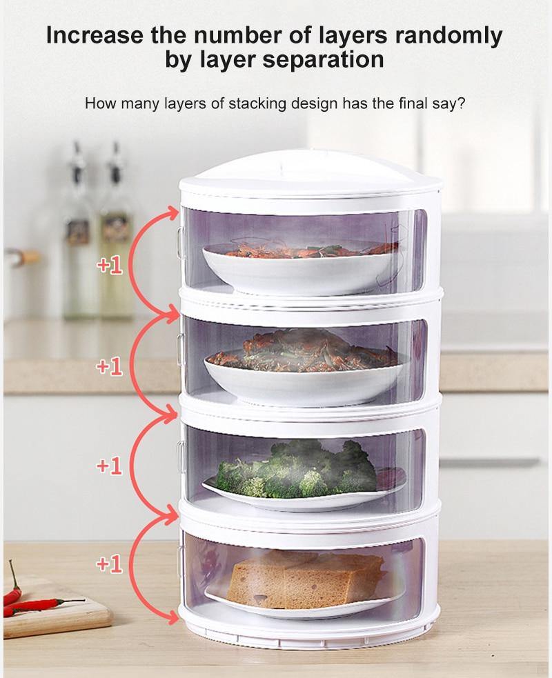 Food Cover Transparent Stackable Sliding Doors