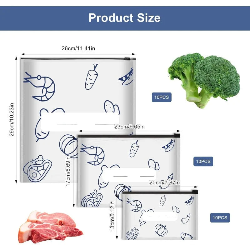 Food Storage Bags Aluminum Foil Airtight Zipper Freezer-Safe