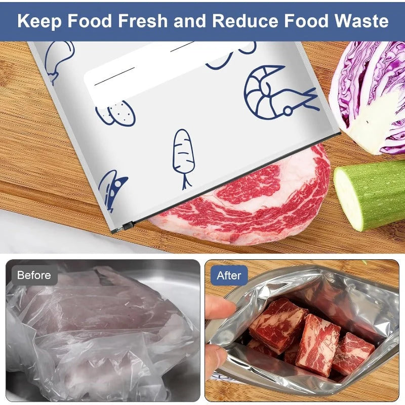 Food Storage Bags Aluminum Foil Airtight Zipper Freezer-Safe
