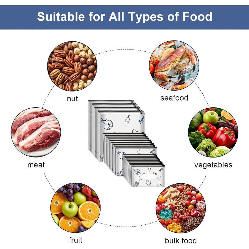 Food Storage Bags Aluminum Foil Airtight Zipper Freezer-Safe