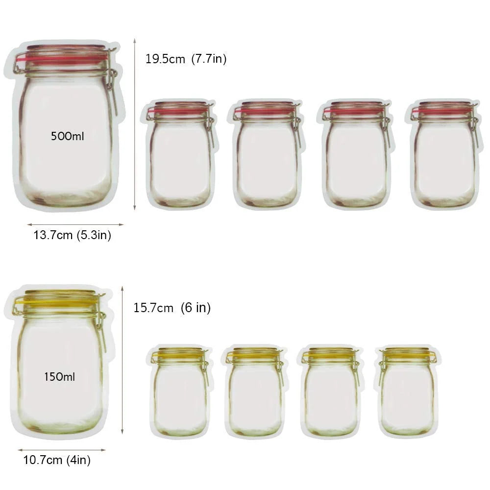 Food Storage Bags Zip-Top Closure 150ml Capacity