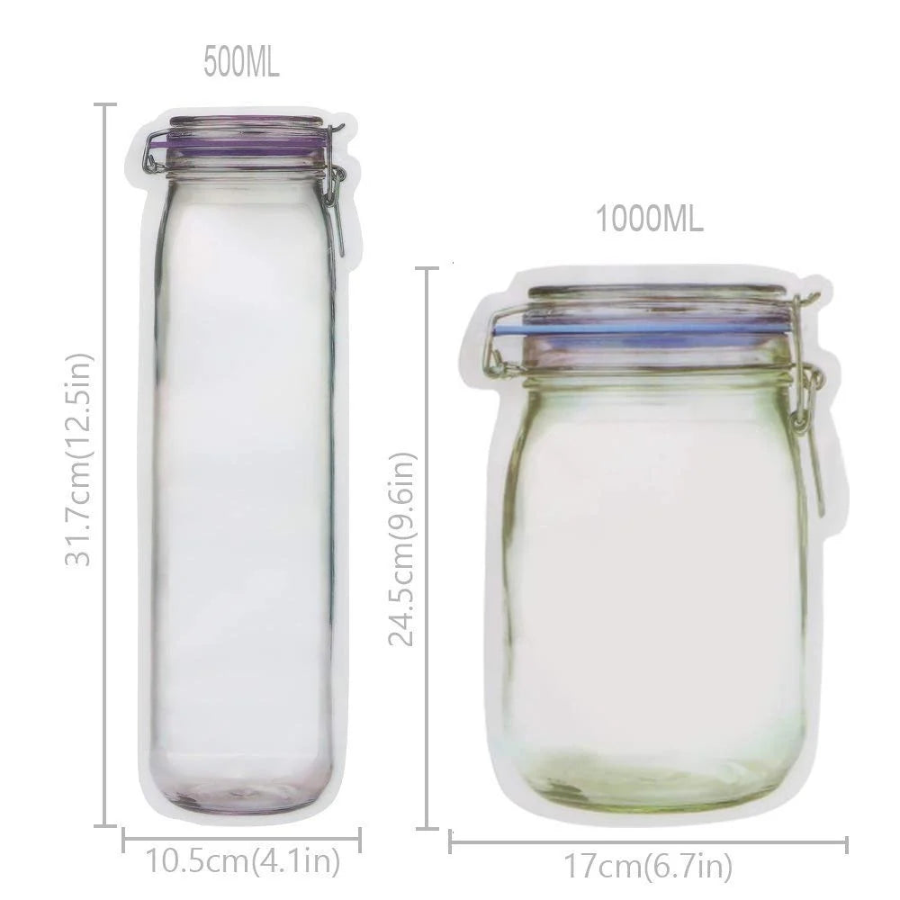 Food Storage Bags Zip-Top Closure 150ml Capacity
