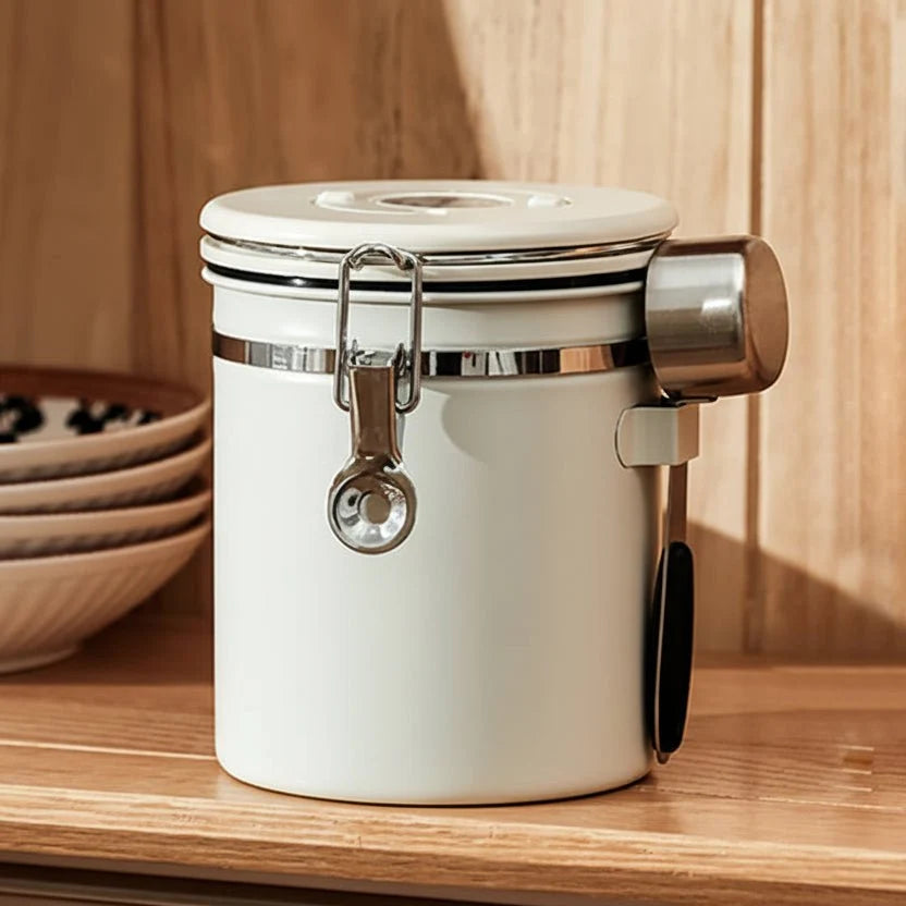 Food Storage Container Stainless Steel Airtight Freshness Seal Spoon Included