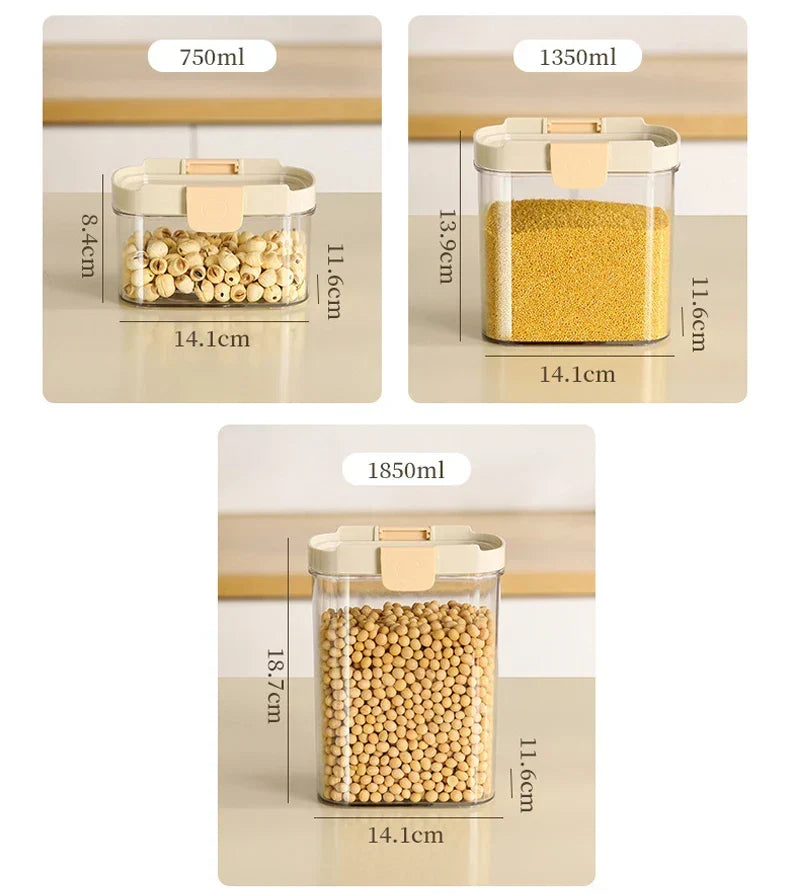 Food Storage Container Transparent Stackable Airtight Snap-Lock Lid