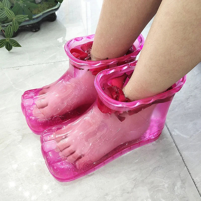 Foot Bath Slippers Textured Massage Bumps Warmth-Retaining
