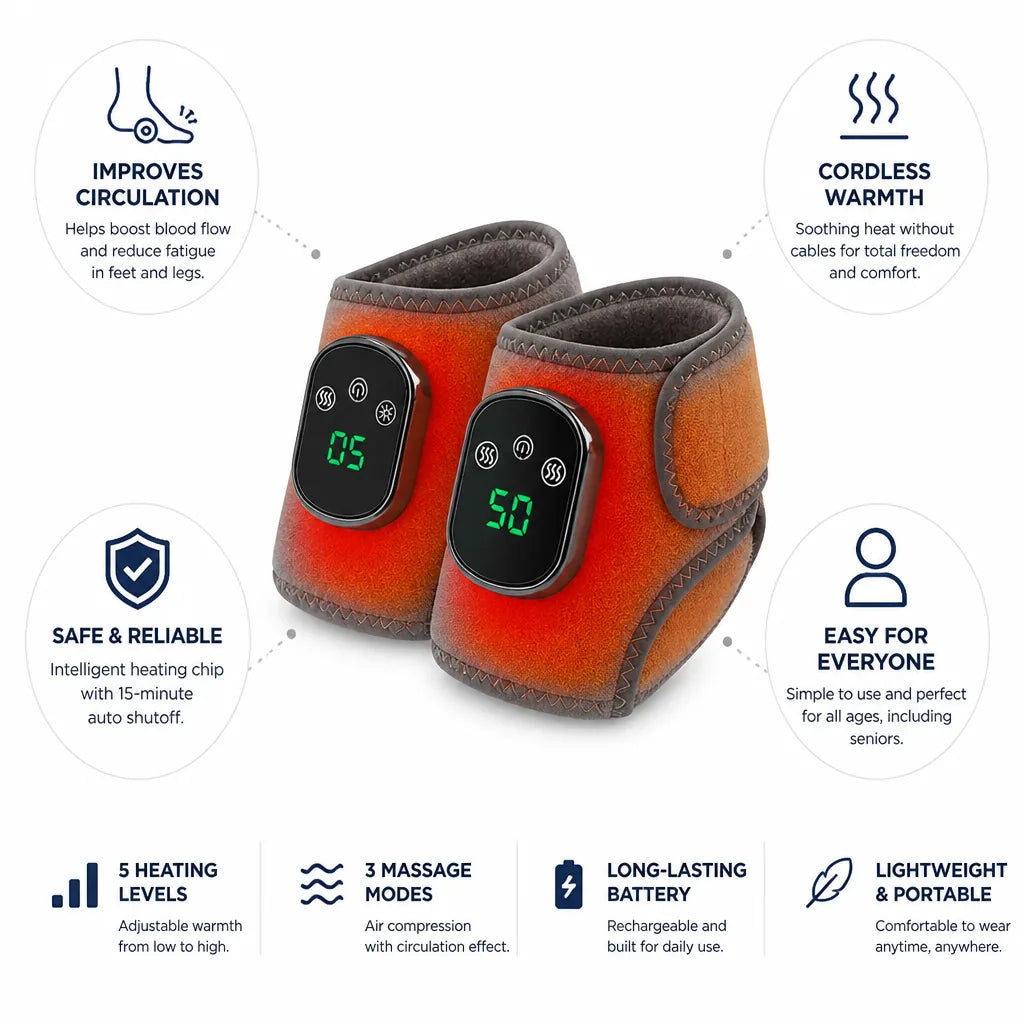 Foot & Leg Massager Cordless Heated Compression