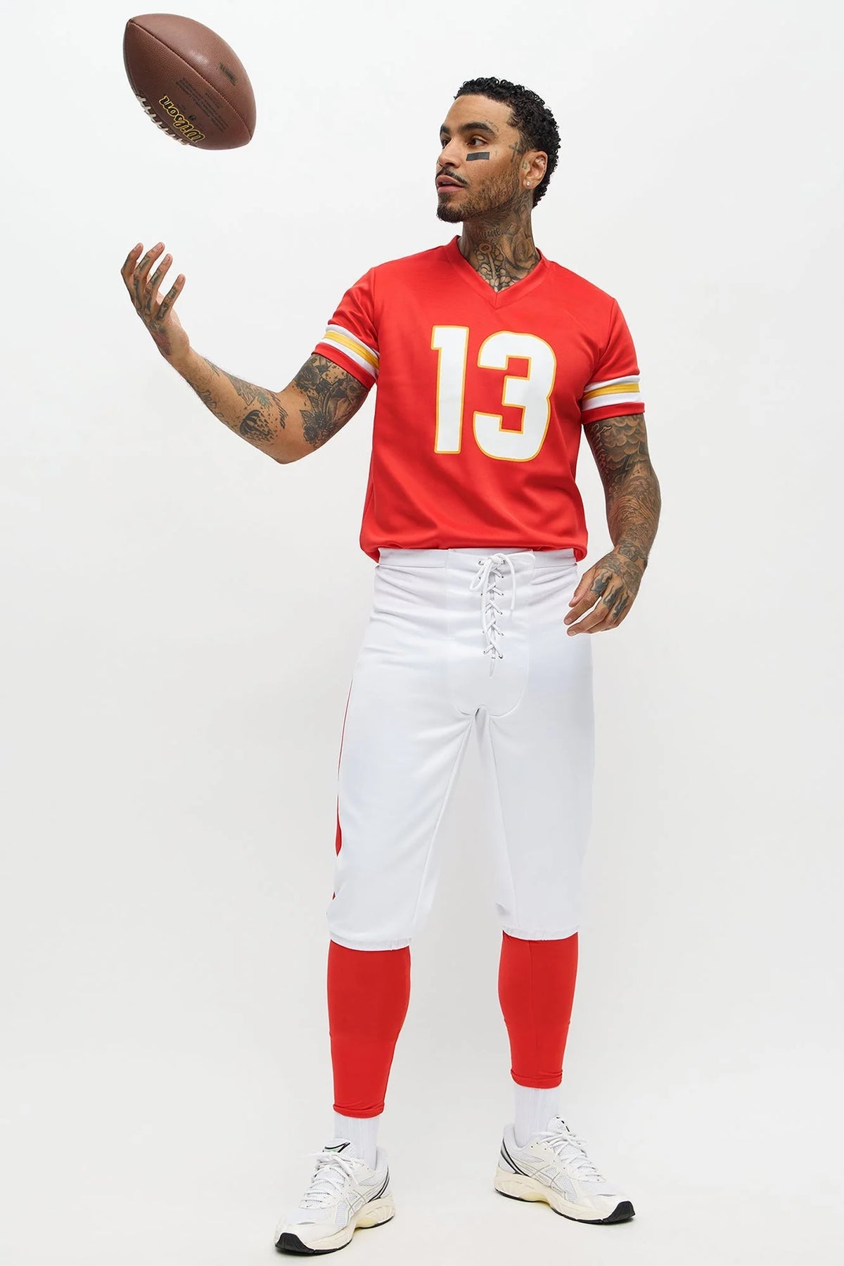 Football Costume Set Cropped Top & Wrist Bands