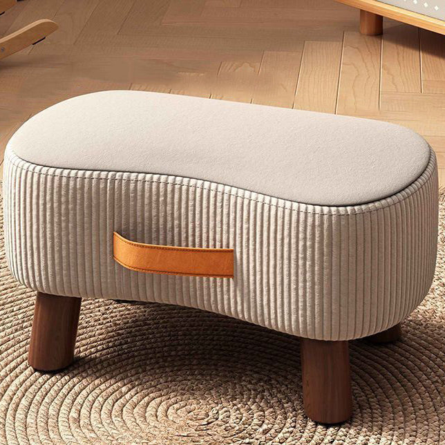 Footstool Pine Wood Frame Cushioned Stackable Seat