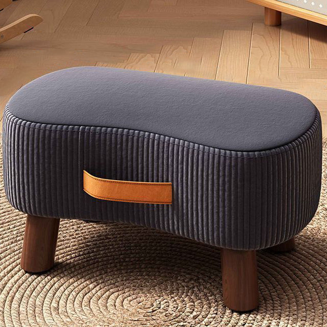 Footstool Pine Wood Frame Cushioned Stackable Seat