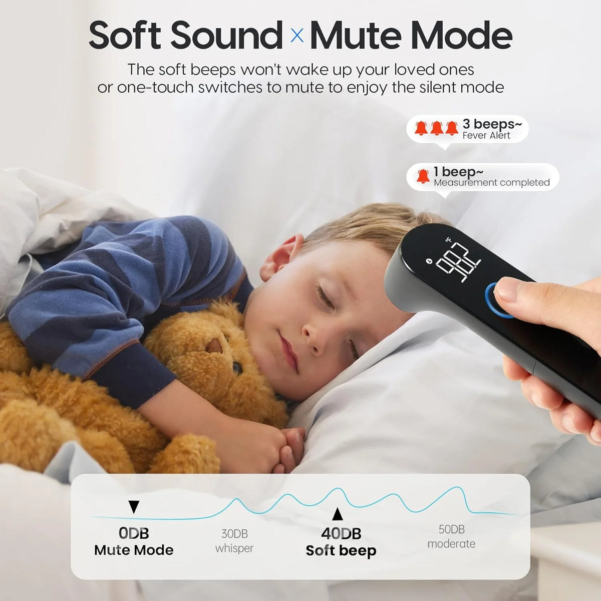 Forehead Thermometer No-Touch Infrared 1-Second Color-Coded LED