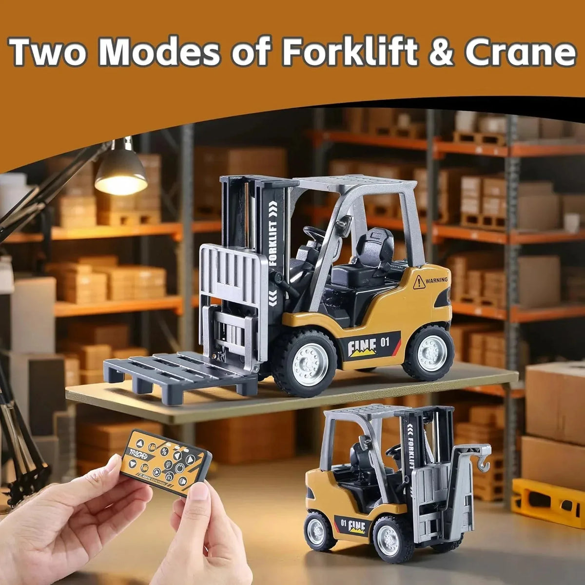Forklift Toy Alloy Adjustable Forks & Liftable Mast