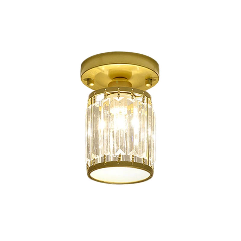 Foyer Ceiling Light Crystal Semi-Flush Low-Profile