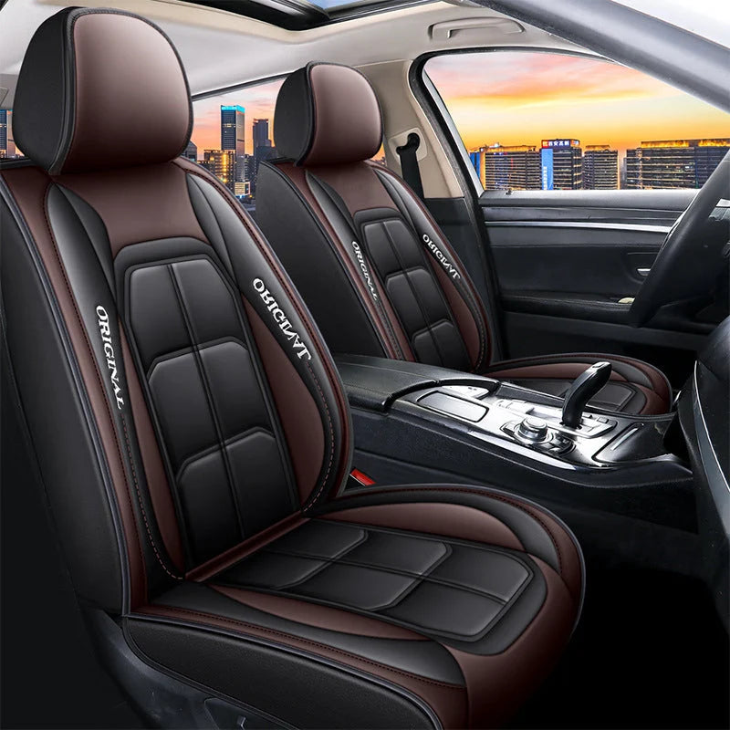 Front Car Seat Covers PU Leather Universal Fit Set of 2