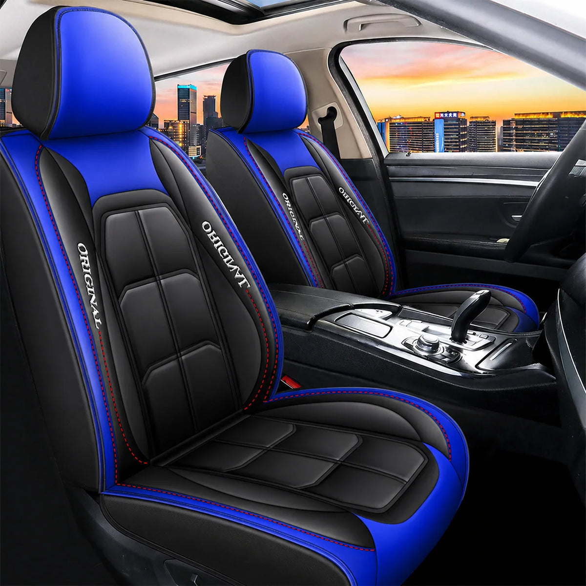 Front Car Seat Covers PU Leather Universal Fit Set of 2
